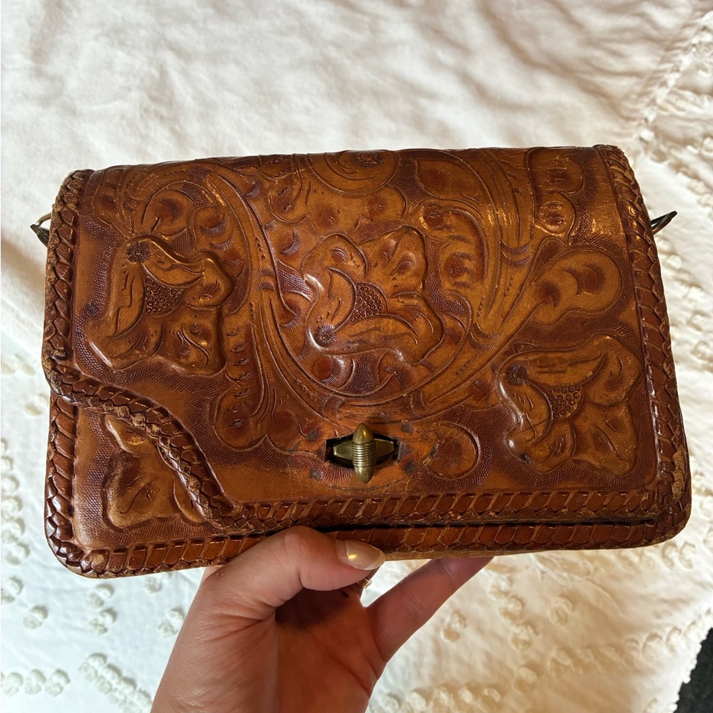 Vintage Gaitan Genuine Brown Leather Clutch Bag
